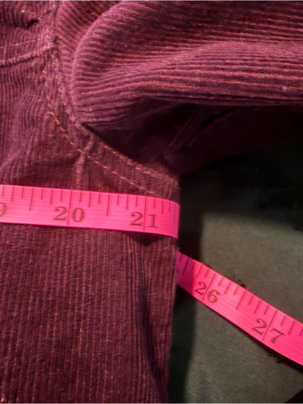 Corduroy Sherpa-Lined Trucker Jacket in Burgundy Small - Picture 6 of 6